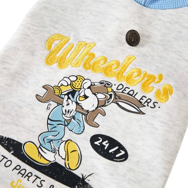 PalettePet® Color Block Embroidered Hoodie for Dogs & Cats – Light Grey