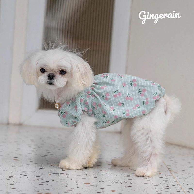 GINGERAIN® Wrinkle-Resistant Puff Sleeve Dog Tutu Dress - KIKOPALS