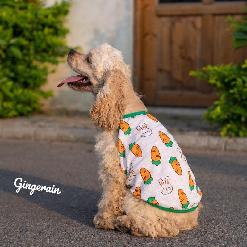 GINGERAIN® Cotton Carrot Cartoon Pet Tank Top - KIKOPALS