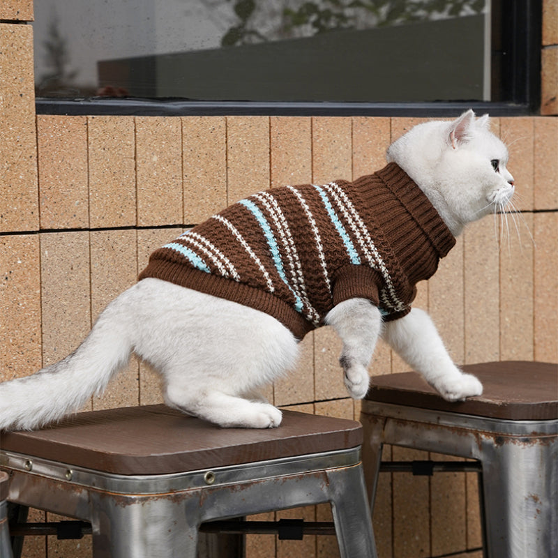 ZEZE® Brown Striped Knitwear for Dogs & Cats