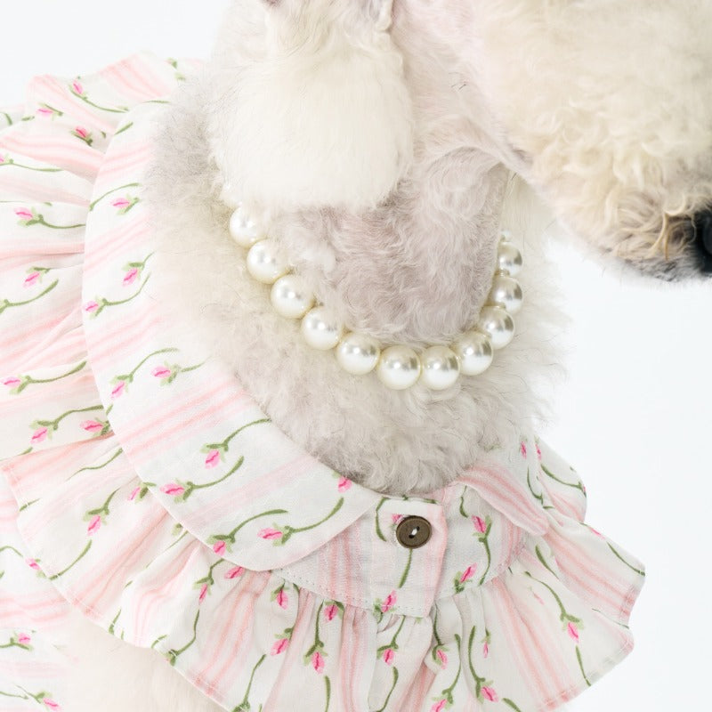 egge® Sleeveless Floral Ruffled Shirt for Dogs