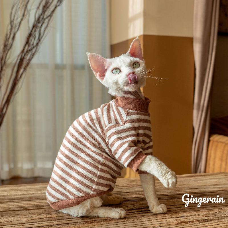 GINGERAIN® Cotton Warm Striped Cat Sweater - KIKOPALS