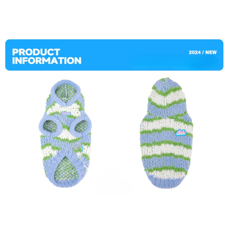 MookiPet® Coral Fleece Striped Sweater Vest for Cats & Dogs