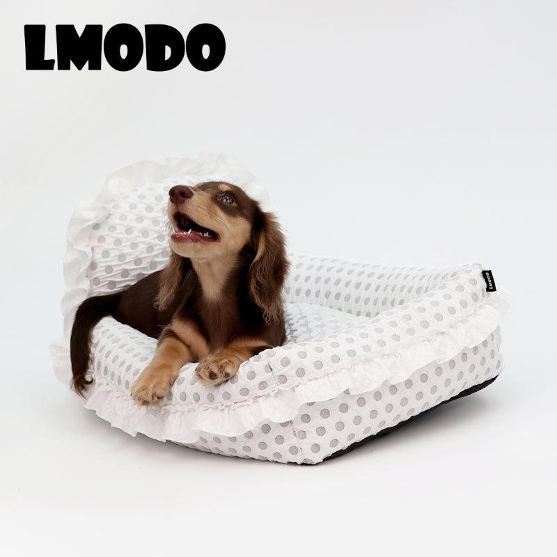 LMODO® White Polka Dot Pet Bed - KIKOPALS