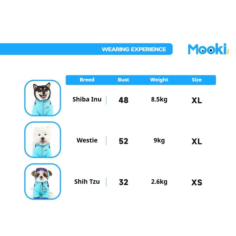 MookiPet® Blue Down Jacket for Dogs