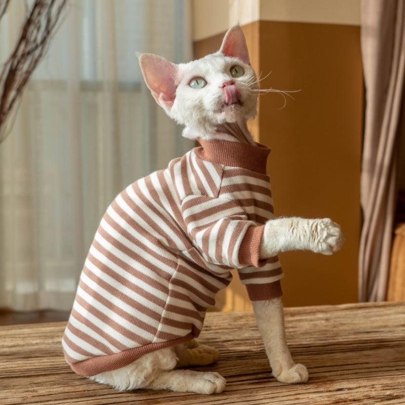 GINGERAIN® Cotton Warm Striped Cat Sweater - KIKOPALS