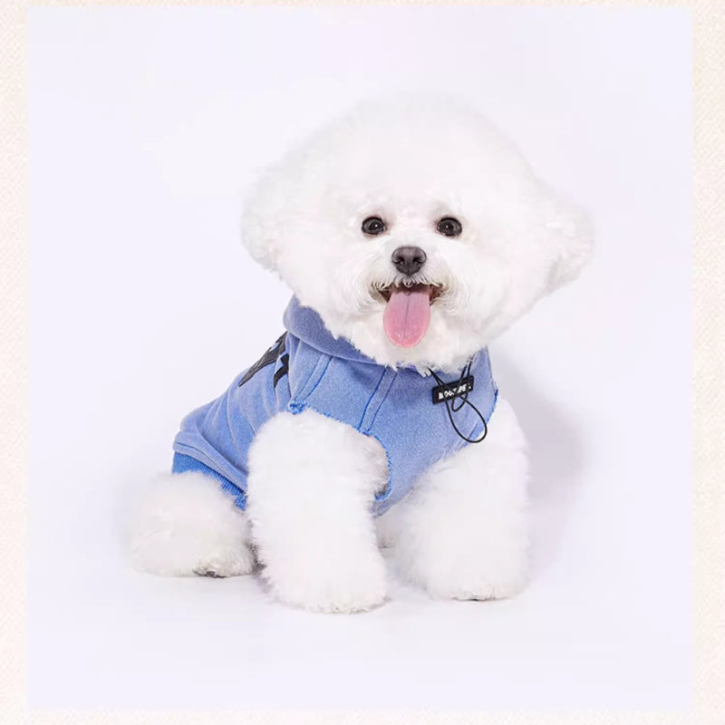 MookiPet® Washed Blue College Hoodie for Dogs