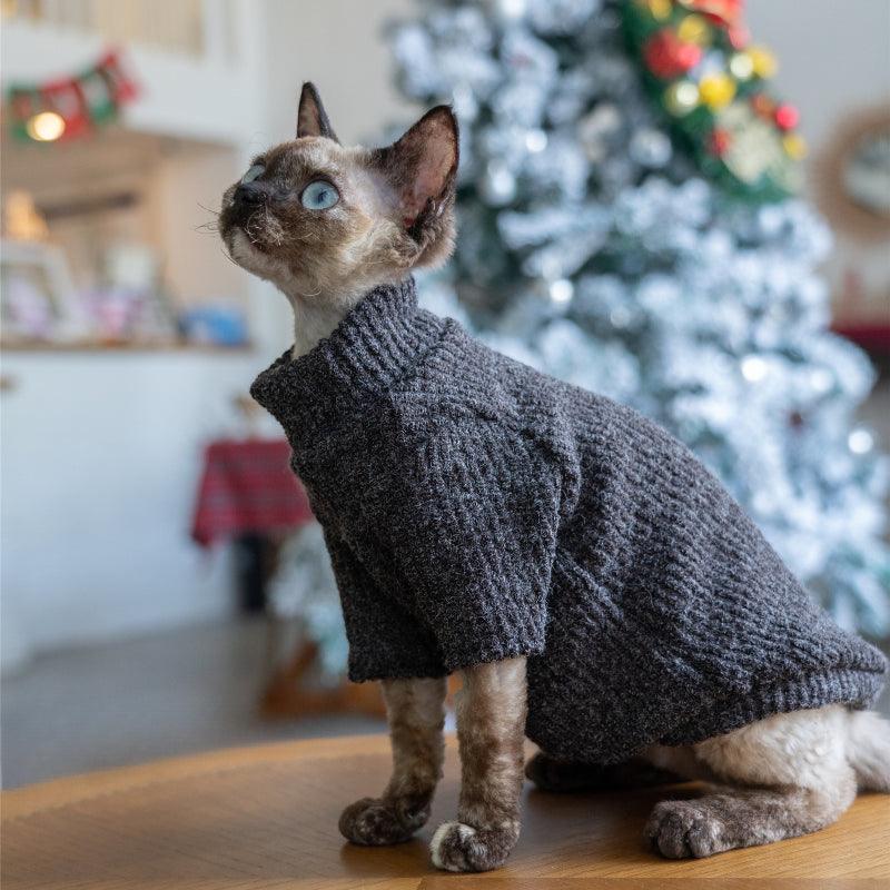 GINGERAIN® Warm Textured Cat Sweater - KIKOPALS