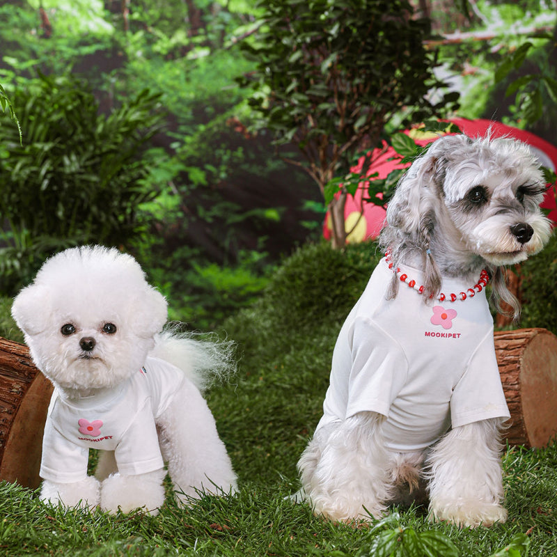MookiPet® White T-Shirt for Dogs & Cats