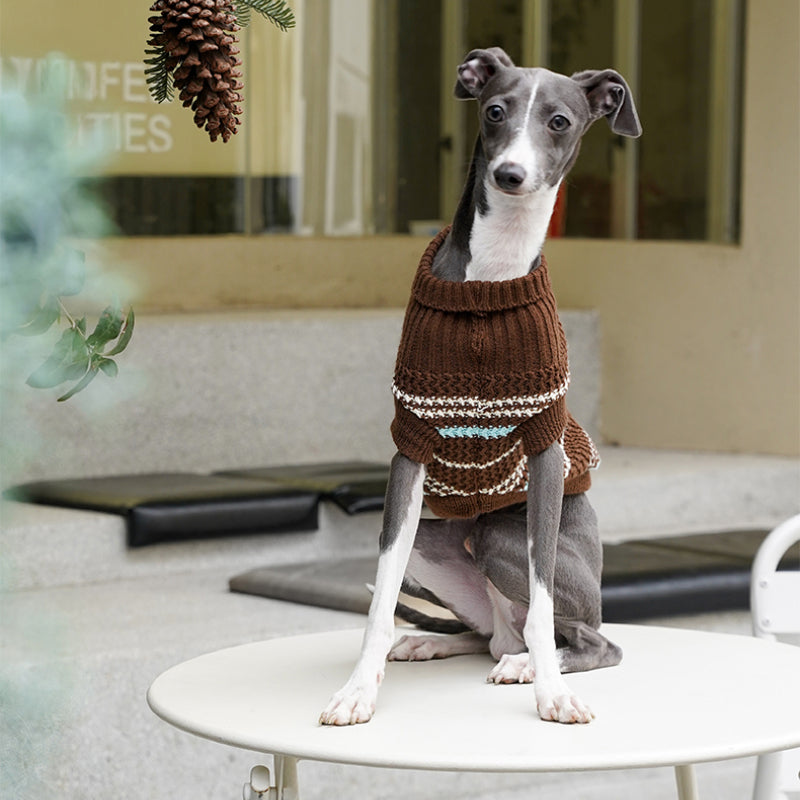 ZEZE® Brown Striped Knitwear for Dogs & Cats