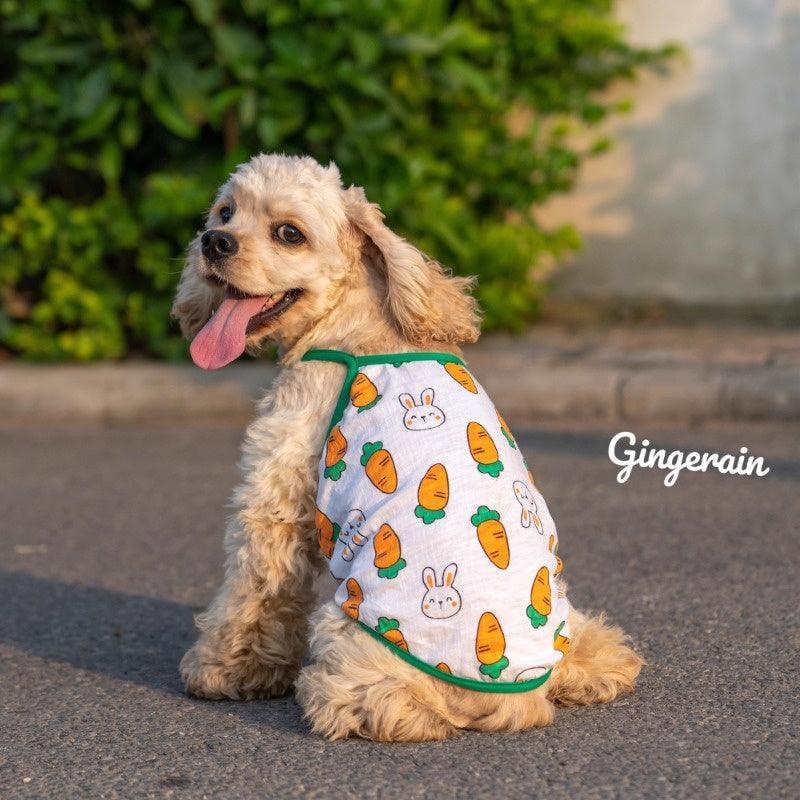 GINGERAIN® Cotton Carrot Cartoon Pet Tank Top - KIKOPALS