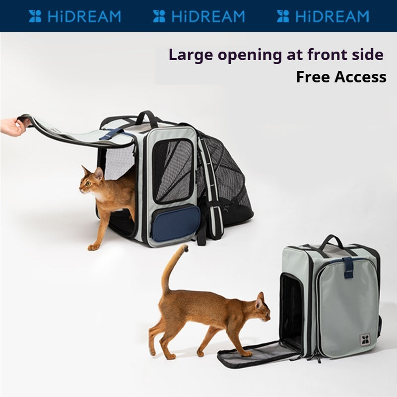 HiDREAM® Breathable Canvas Pet Backpack for Cats and Small Dogs