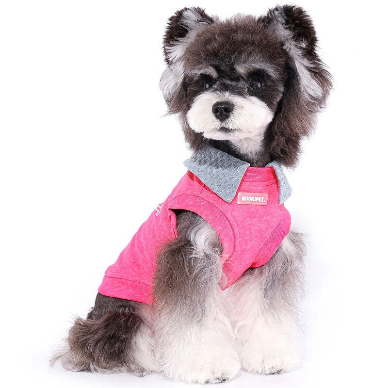 MookiPet® Pink Denim Color Block Vest for Dogs & Cats