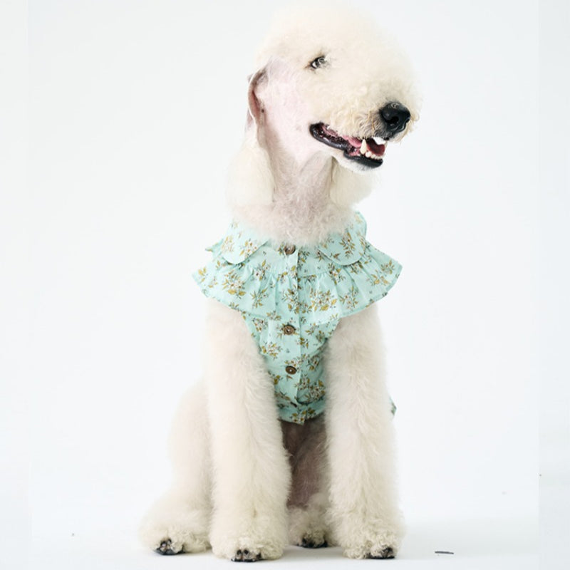 egge® Sleeveless Floral Ruffled Shirt for Dogs