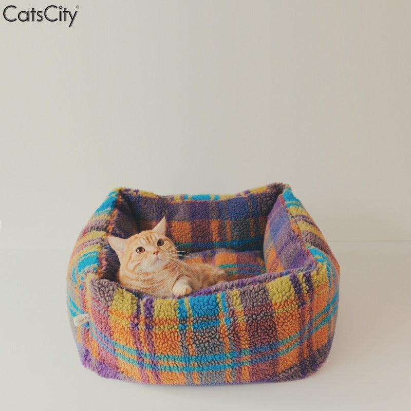 CatsCity® Colorful Lambswool Cat Bed - KIKOPALS