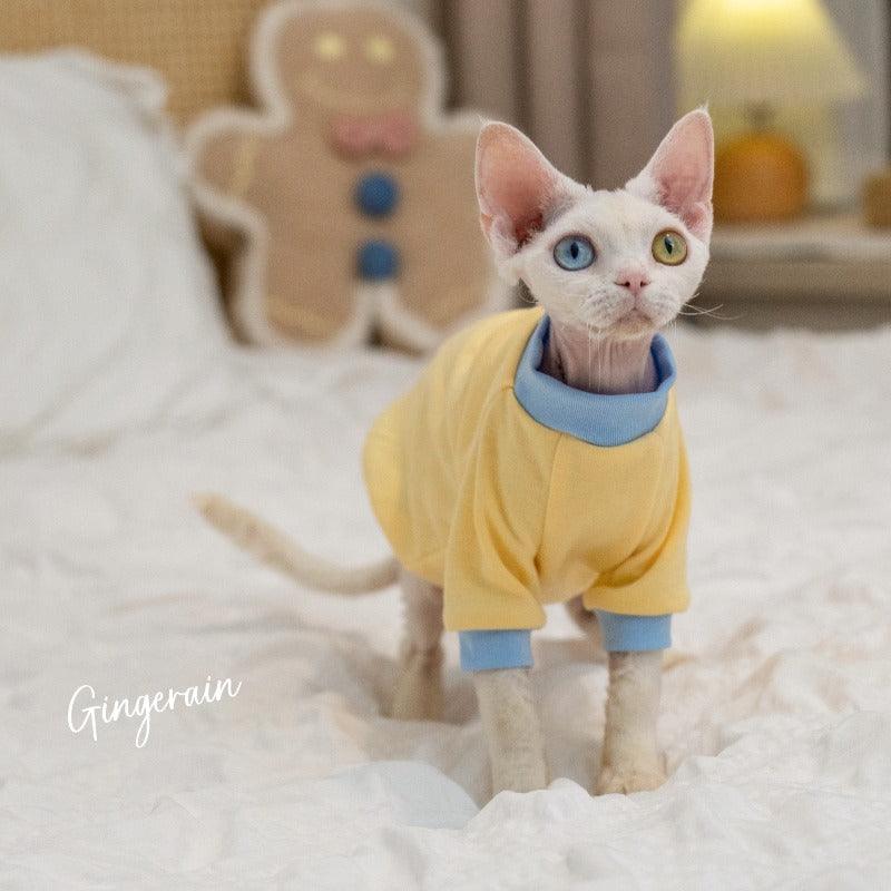 GINGERAIN® Warm Color-blocked Cat T-Shirt - KIKOPALS