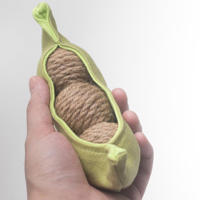 inFluffy® Pea Hemp Rope Cat Toy Ball - KIKOPALS