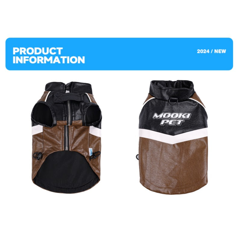 MookiPet® Motorcycle Leather Jacket for Dogs