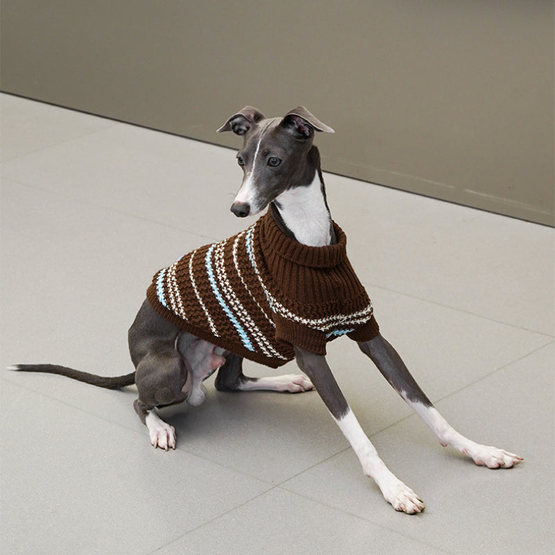 ZEZE® Brown Striped Knitwear for Dogs & Cats