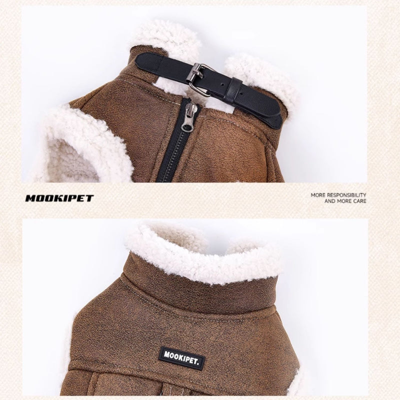 MookiPet® Suede Motorcycle Jacket for Dogs