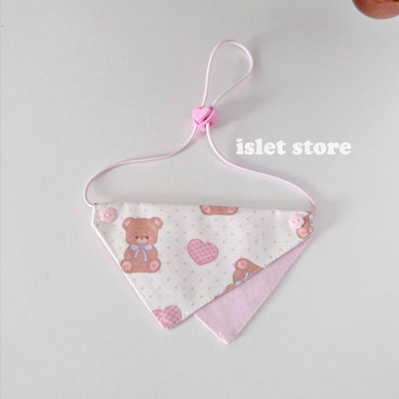 islet store® Pink Teddy Bear Pet Bib - KIKOPALS