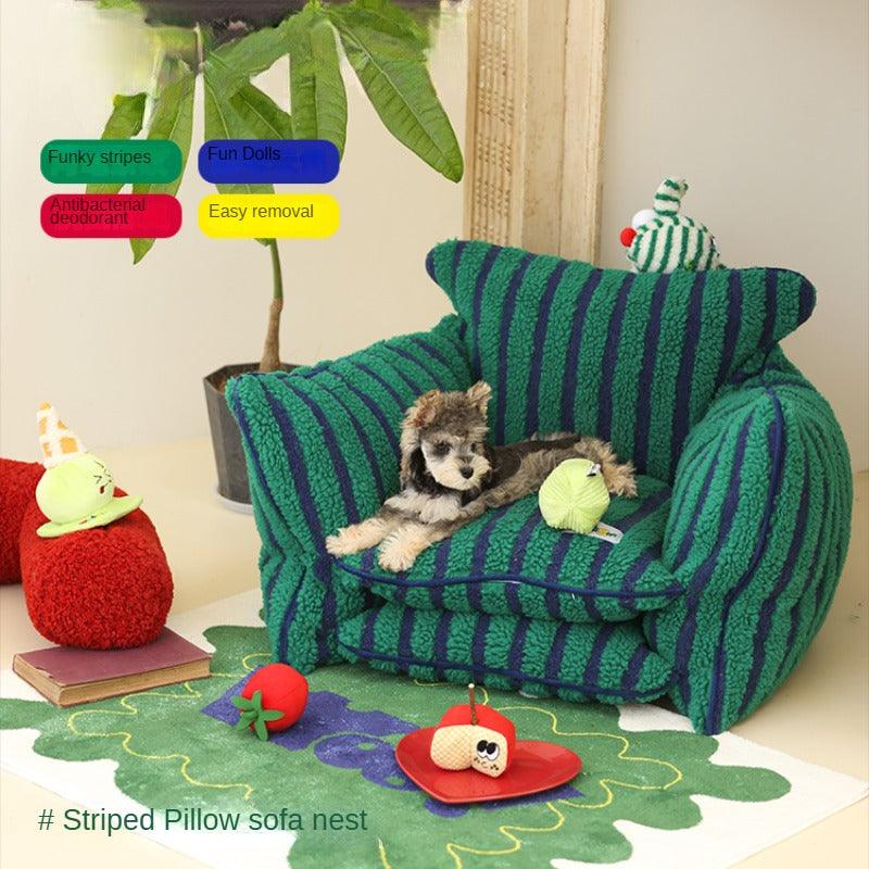 Wooligan® Striped Antibacterial Pet Sofa Bed - KIKOPALS