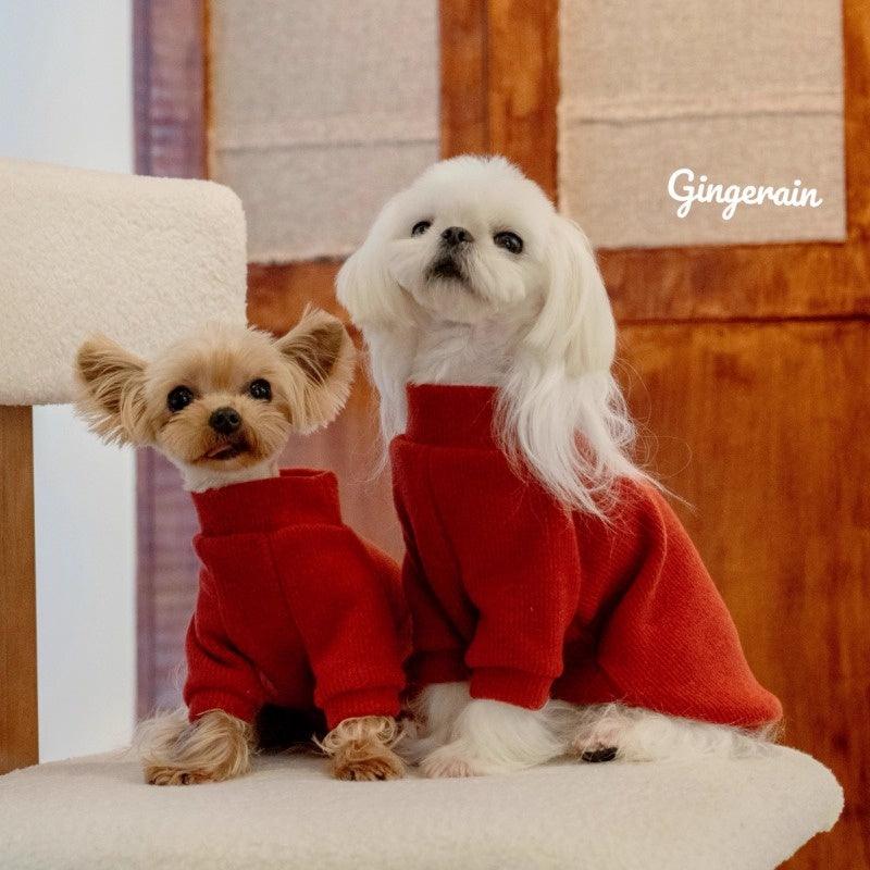 GINGERAIN® Red Turtleneck Warm Pet Sweater - KIKOPALS