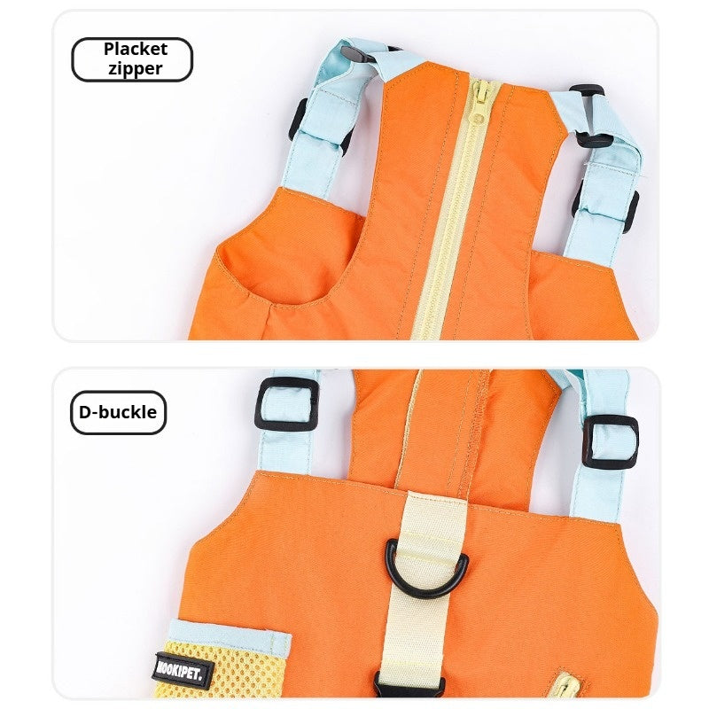 MookiPet® Vibrant Orange Outdoor Vest & Hat for Dogs