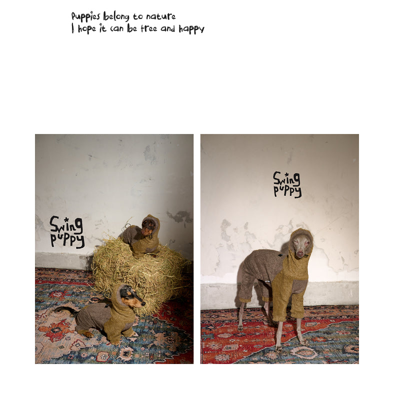 Swingpuppy® Dog Winter Knit Coat with Mink-Like Fleece