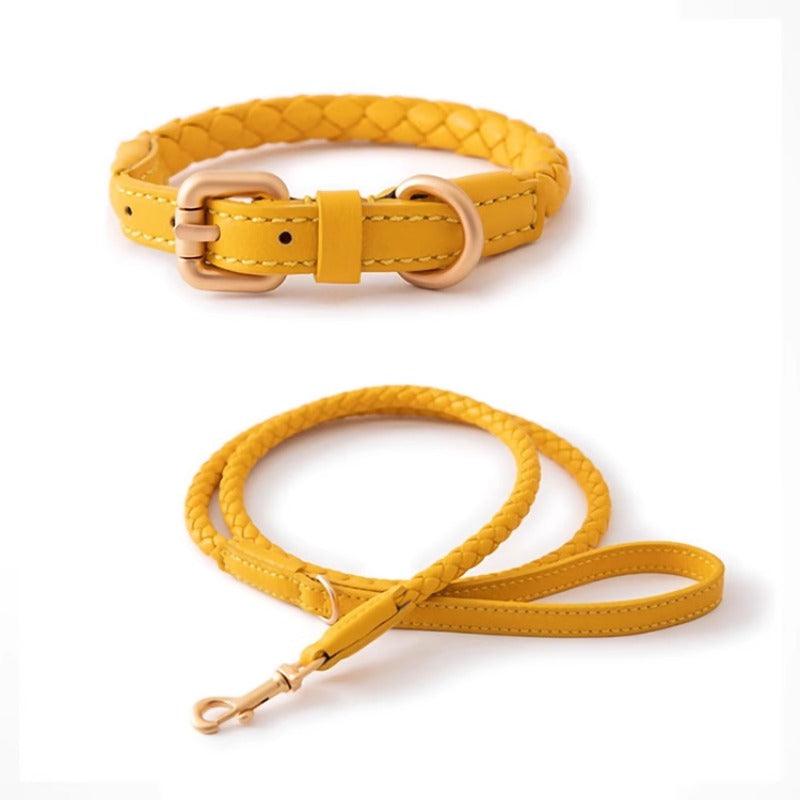 Minly® Leather Dog Collar & Leash Set - KIKOPALS