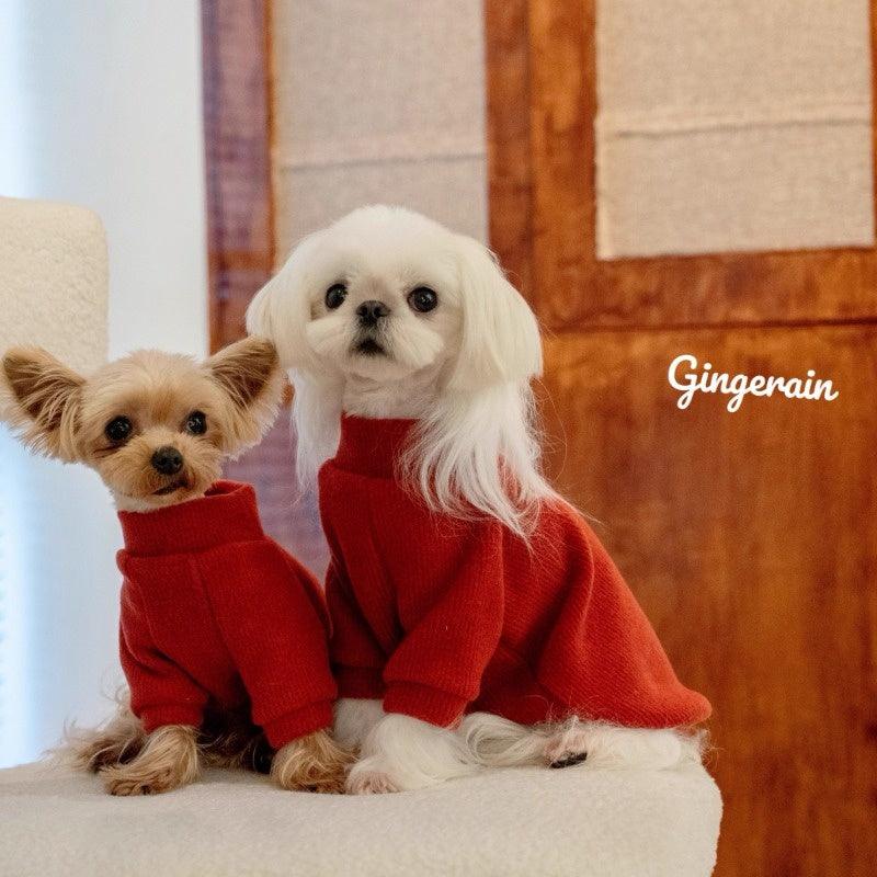 GINGERAIN® Red Turtleneck Warm Pet Sweater - KIKOPALS