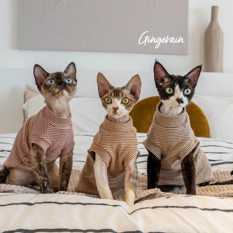 GINGERAIN® Striped Cotton Cat Vest - KIKOPALS