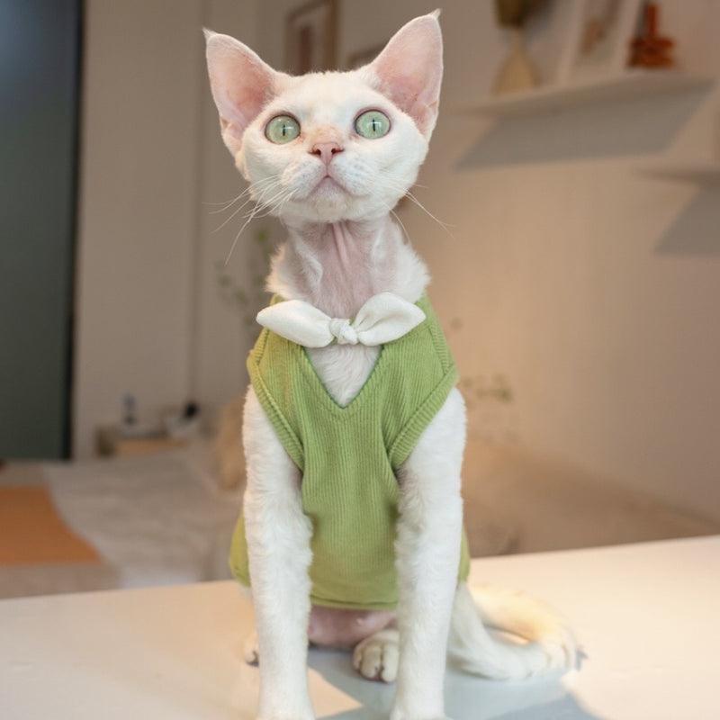 GINGERAIN® Cotton Ribbed Cat Vest - KIKOPALS