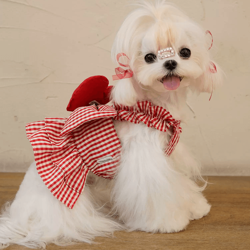BOWWW® "Love" Red Plaid Pet Skirt - KIKOPALS