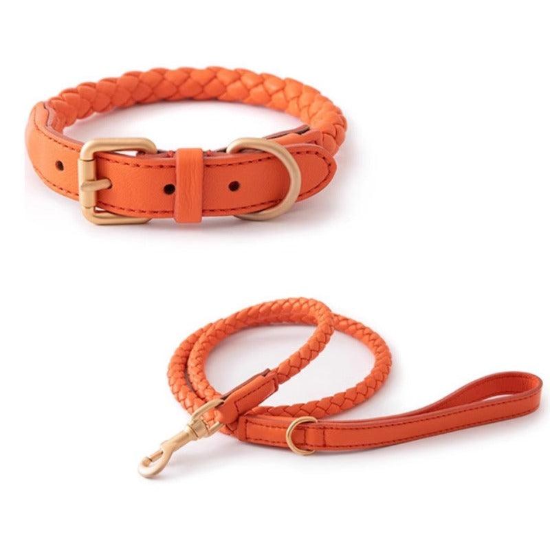 Minly® Leather Dog Collar & Leash Set - KIKOPALS