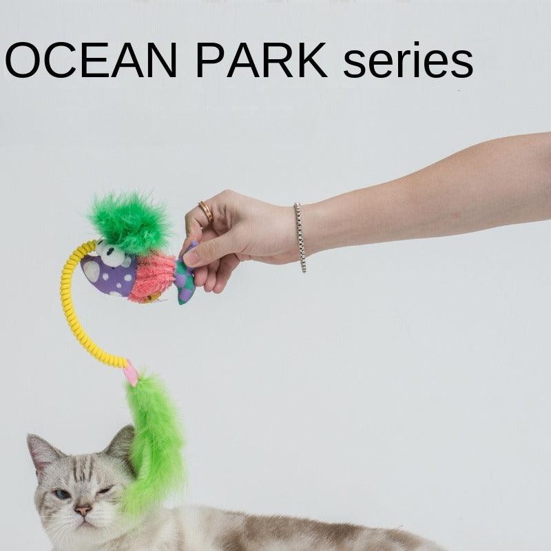 PETSVILLE® Ocean-Themed Feather Cat Toy - KIKOPALS