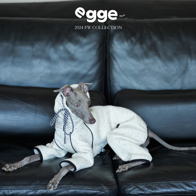 egge® School Uniform Hoodie - White & Blue for Dogs