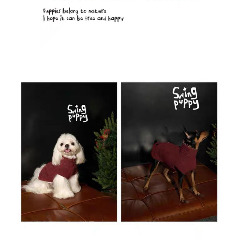 Swingpuppy® Dog Christmas Knit High-Neck Sweatshirt