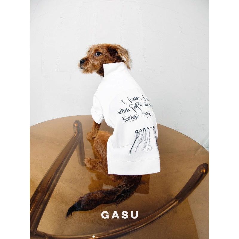 GASU® Soft Touch Slogan White Pet T-Shirt - KIKOPALS