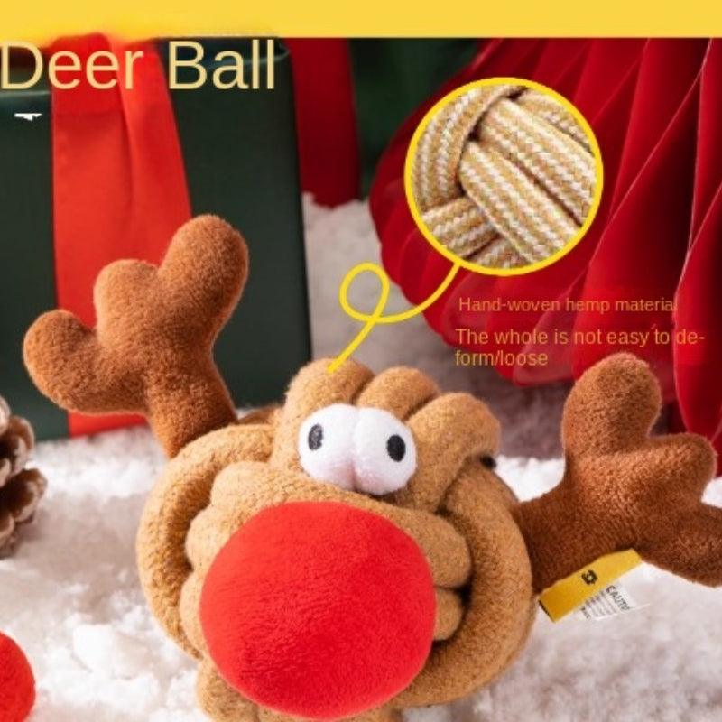 PETSVILLE® Reindeer Ball & Starry Christmas Tree Dog Toy - KIKOPALS