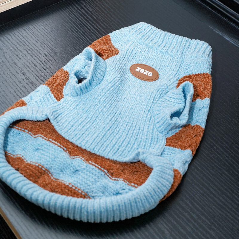 ZEZE® Chenille Striped Pet Sweater