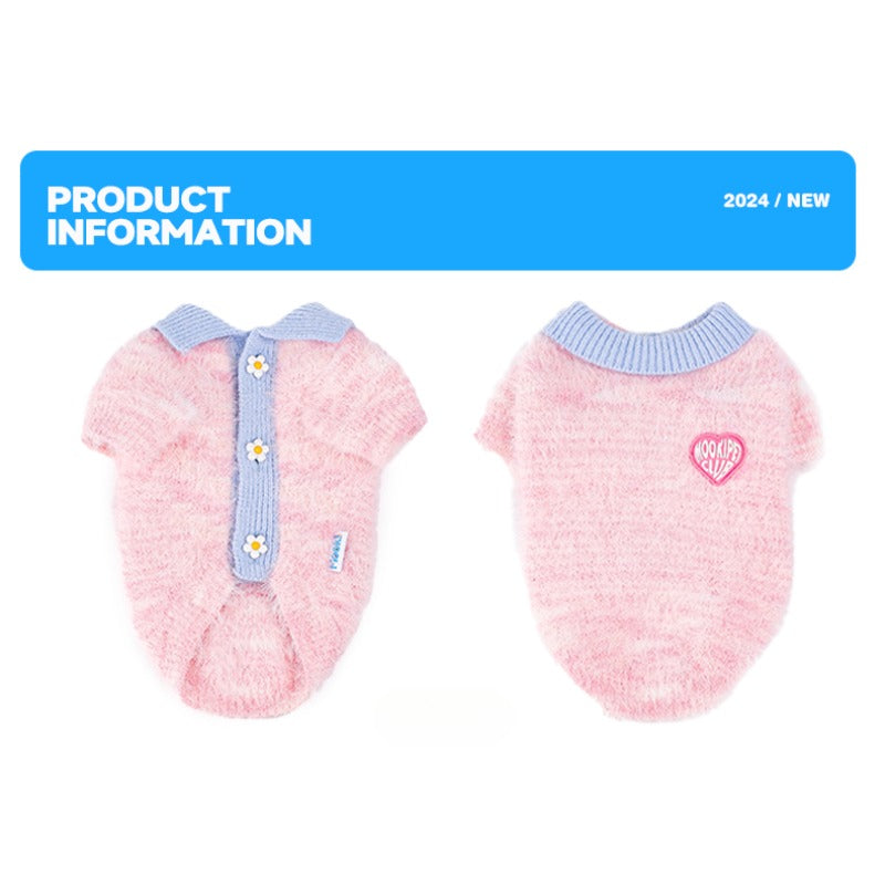 MookiPet® Flower-Button Mink Sweater for Dogs