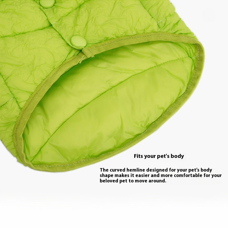 ZEZE® Textured Down Jacket in Neon Green for Cats & Small Dogs