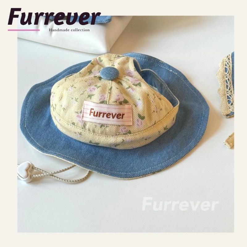 Furrever® Rose Denim Pet Bib/Hat - KIKOPALS