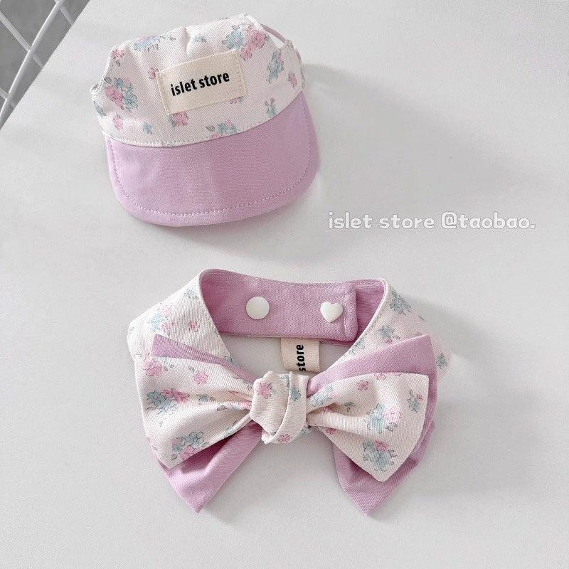 islet store® Pink Floral Pet Bandana / Hat - KIKOPALS