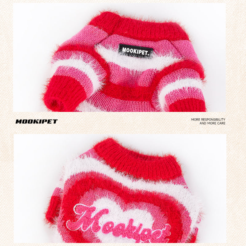 MookiPet® Love Power Generation Sweater - Red for Dogs & Cats