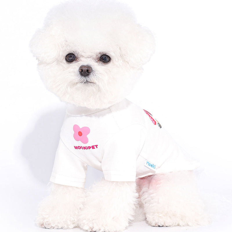 MookiPet® White T-Shirt for Dogs & Cats