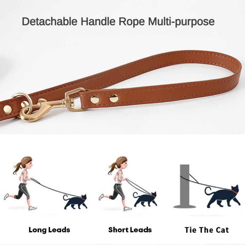 Minly® Leather Handwoven Pet Leash - KIKOPALS