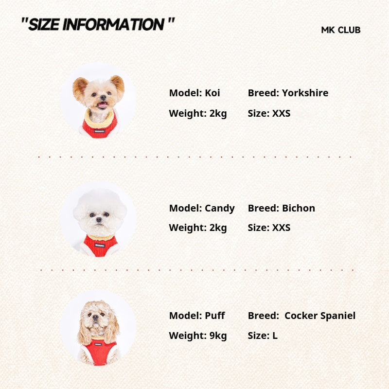 MookiPet®  Red Corduroy Vest for Dogs