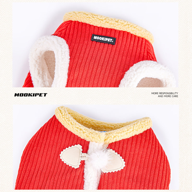 MookiPet®  Red Corduroy Vest for Dogs